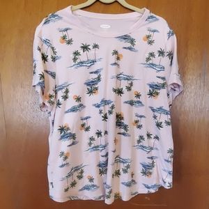 Tropical print tshirt, short sleeve